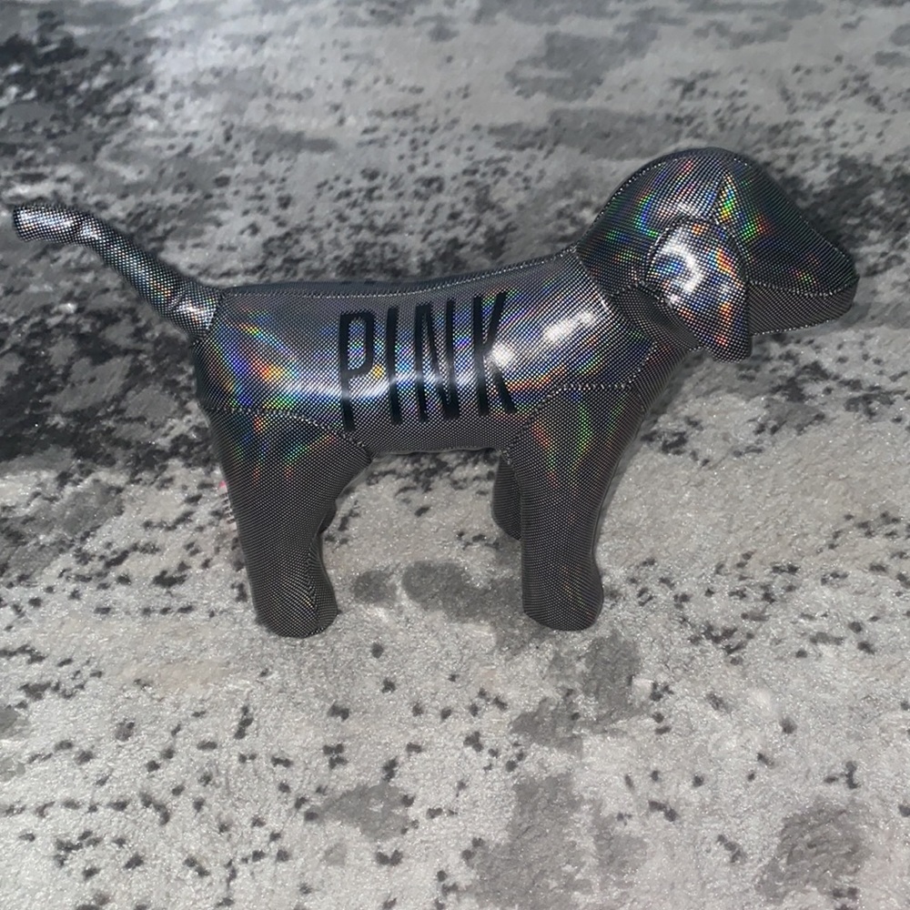 Victoria Secret PINK silver metallic holographic Dog - Picture 1 of 5